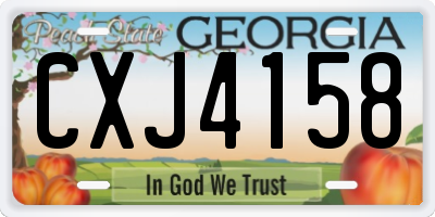 GA license plate CXJ4158