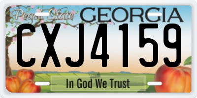 GA license plate CXJ4159