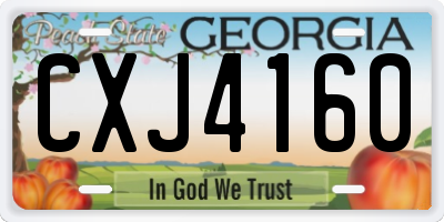 GA license plate CXJ4160