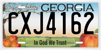 GA license plate CXJ4162