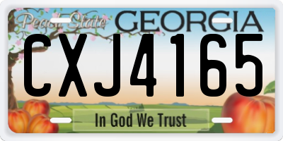 GA license plate CXJ4165