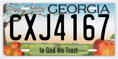 GA license plate CXJ4167