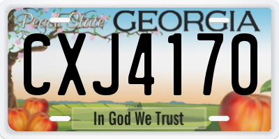 GA license plate CXJ4170