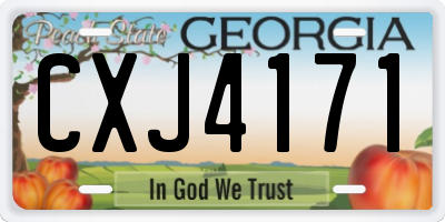 GA license plate CXJ4171