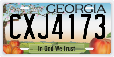 GA license plate CXJ4173