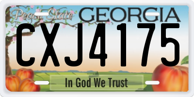 GA license plate CXJ4175