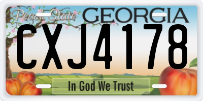GA license plate CXJ4178