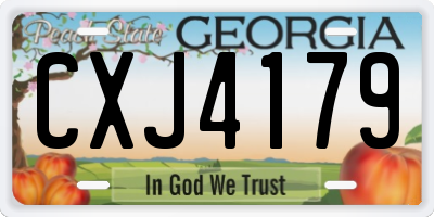 GA license plate CXJ4179