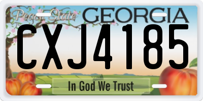 GA license plate CXJ4185