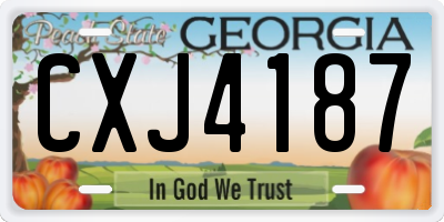 GA license plate CXJ4187