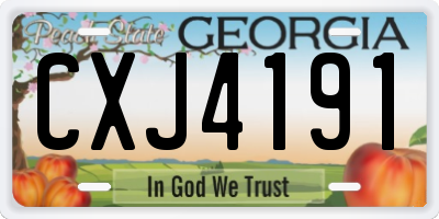 GA license plate CXJ4191