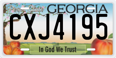 GA license plate CXJ4195