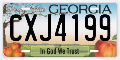 GA license plate CXJ4199