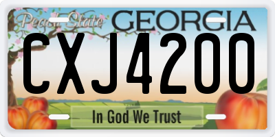 GA license plate CXJ4200