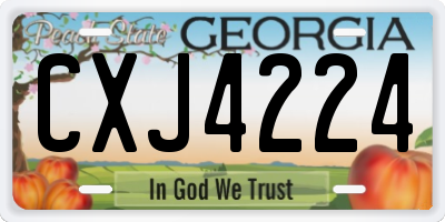 GA license plate CXJ4224