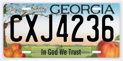 GA license plate CXJ4236