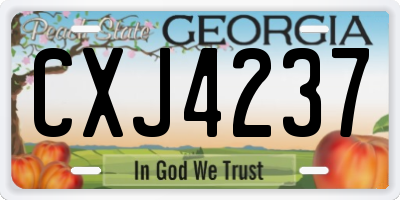 GA license plate CXJ4237