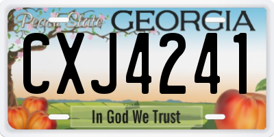 GA license plate CXJ4241