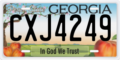 GA license plate CXJ4249