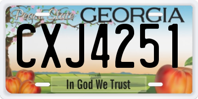 GA license plate CXJ4251