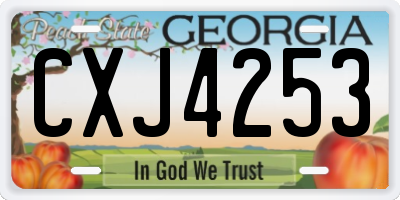 GA license plate CXJ4253