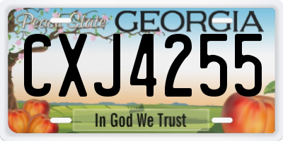 GA license plate CXJ4255