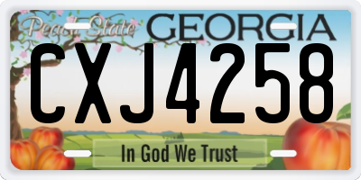 GA license plate CXJ4258
