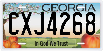 GA license plate CXJ4268