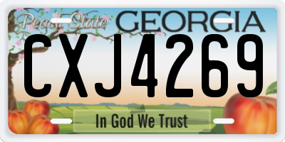 GA license plate CXJ4269