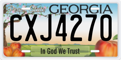 GA license plate CXJ4270