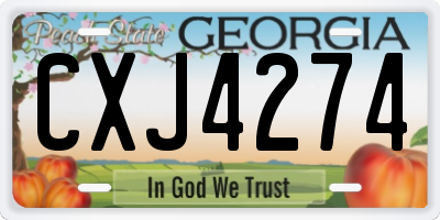 GA license plate CXJ4274
