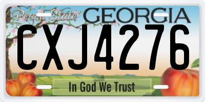 GA license plate CXJ4276