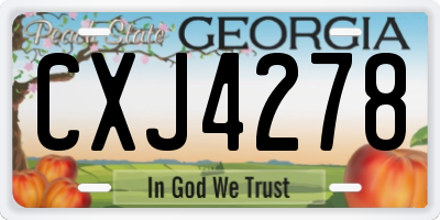 GA license plate CXJ4278