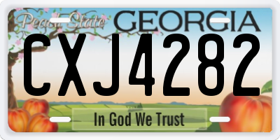 GA license plate CXJ4282