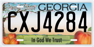 GA license plate CXJ4284