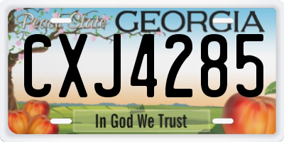 GA license plate CXJ4285