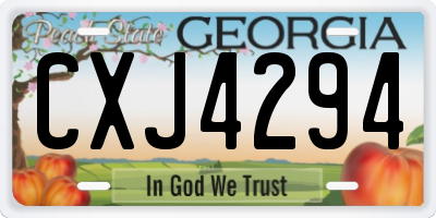 GA license plate CXJ4294
