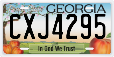 GA license plate CXJ4295