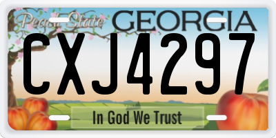 GA license plate CXJ4297