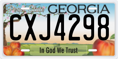 GA license plate CXJ4298