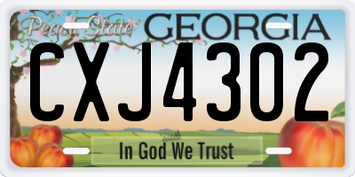 GA license plate CXJ4302