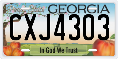 GA license plate CXJ4303