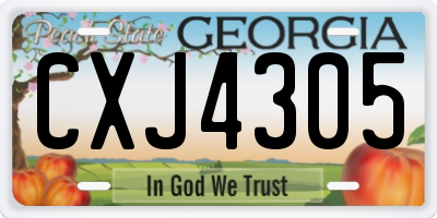 GA license plate CXJ4305