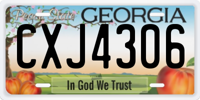 GA license plate CXJ4306