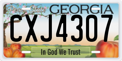 GA license plate CXJ4307