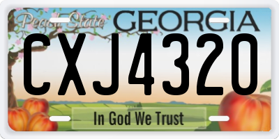 GA license plate CXJ4320