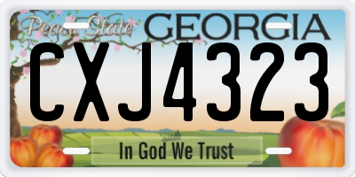 GA license plate CXJ4323