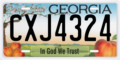 GA license plate CXJ4324