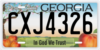 GA license plate CXJ4326