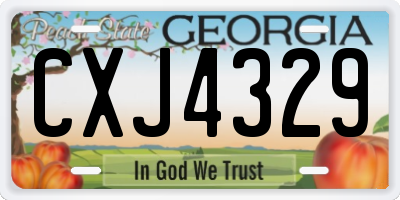 GA license plate CXJ4329